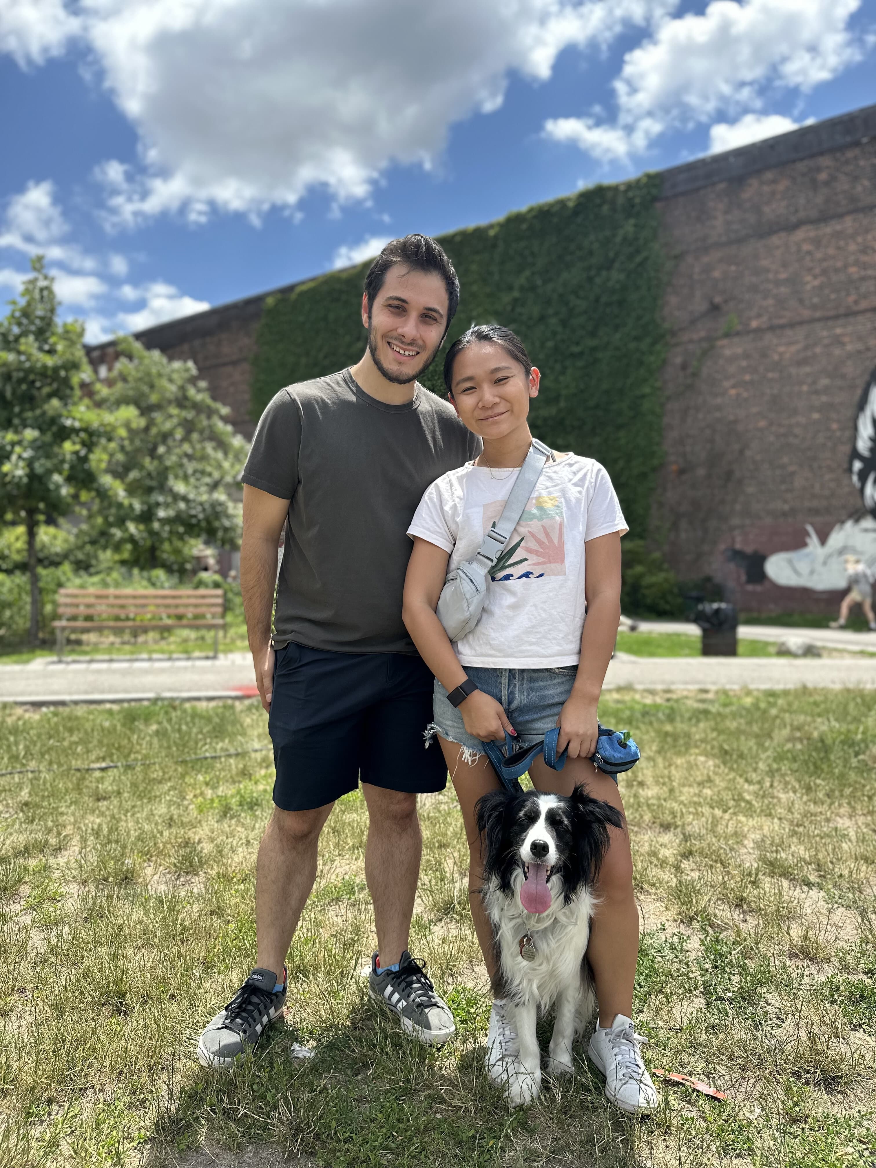 Image of Marco Muzio with Emma and Suki.